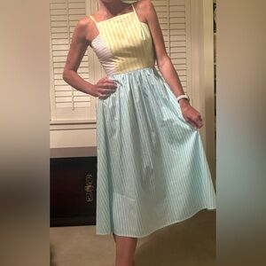 STAUD multicolor striped midi dress